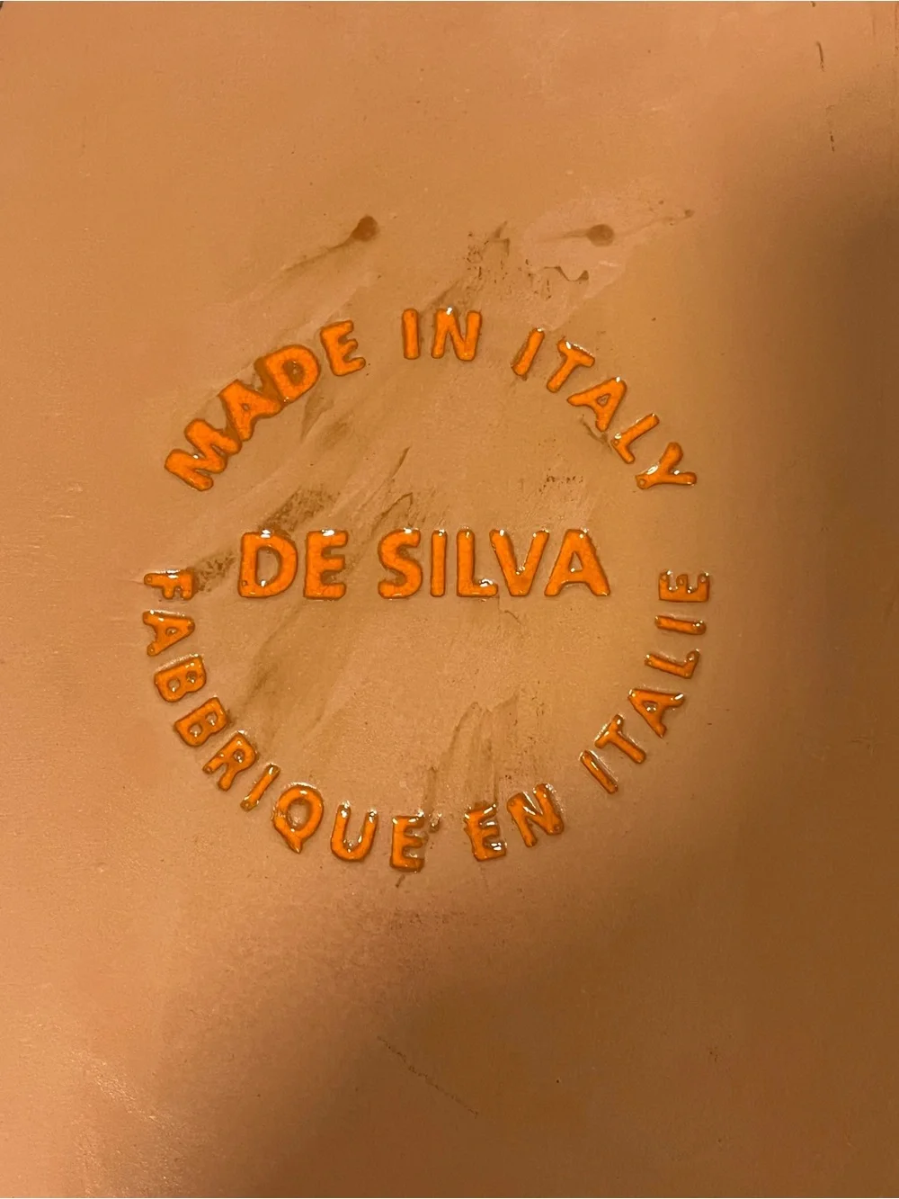 De Silva Italian Bright Orange Glazed Ceramic Serving Dish